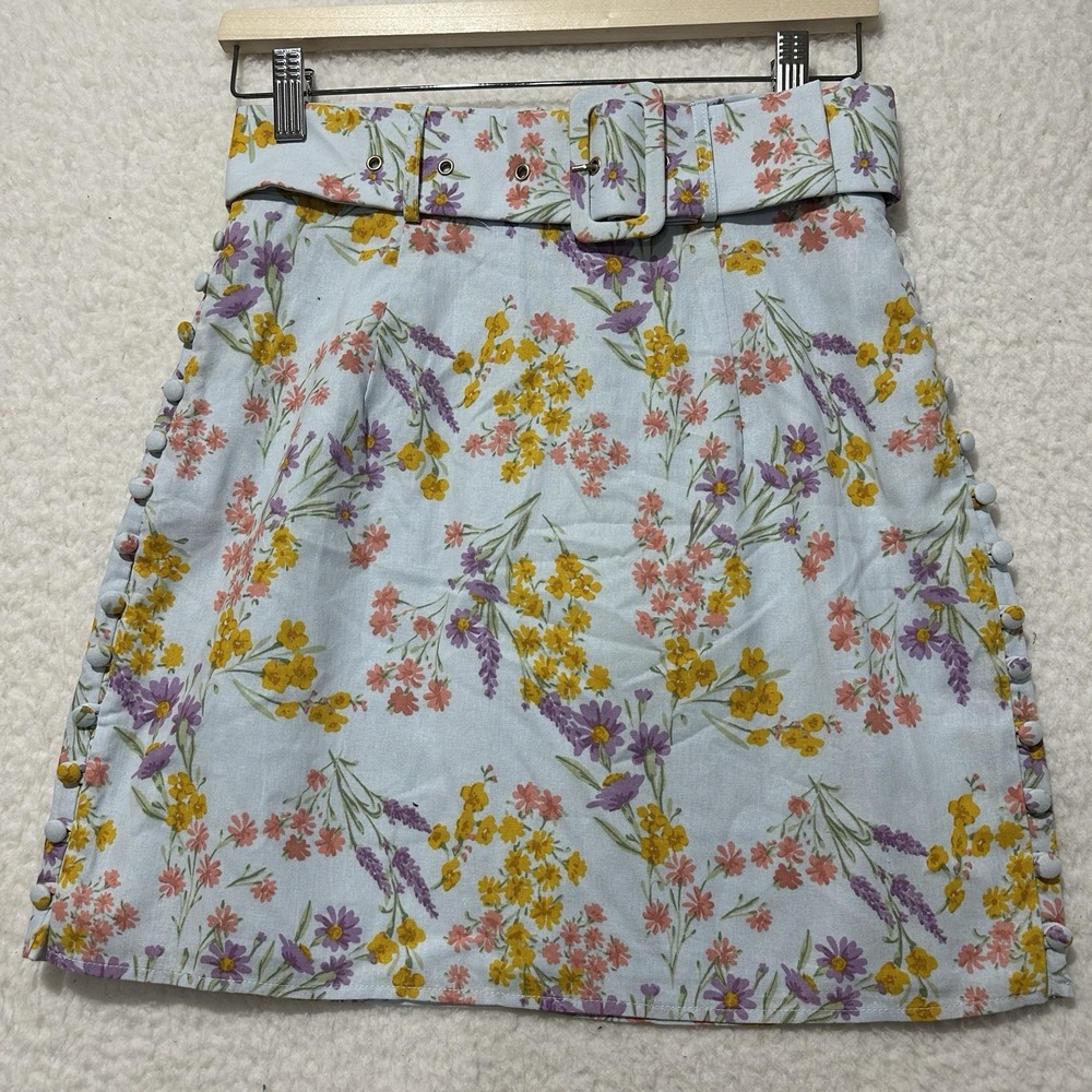 Sabo Multicolor Belted Button Details Farley Skirt Women's Size S (4) NWT